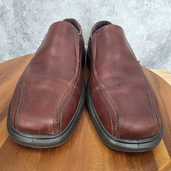 Ecco Helsinki Loafers Men 11 / 11.5 EU 45 Brown Real Leather Bicycle Toe Comfort main image 4
